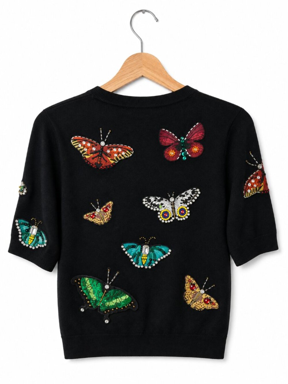 NWT Alice + Olivia Ciara Butterfly Embroidered Sweater Medium M - Picture 14 of 14